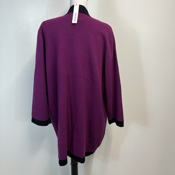 Chico's Travelers Top Sweater Jacket Set Women's Size 2XL/4 Berry Purple Black - Picture 10 of 12